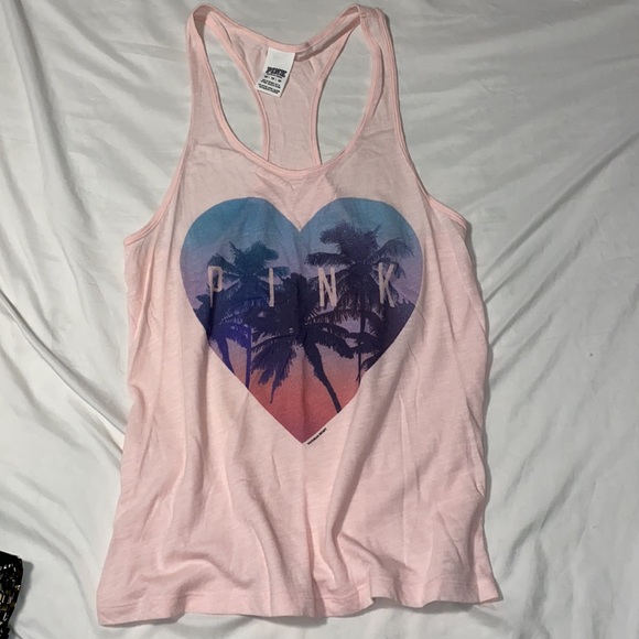 PINK Palm Tree Print Tank - Picture 2 of 3